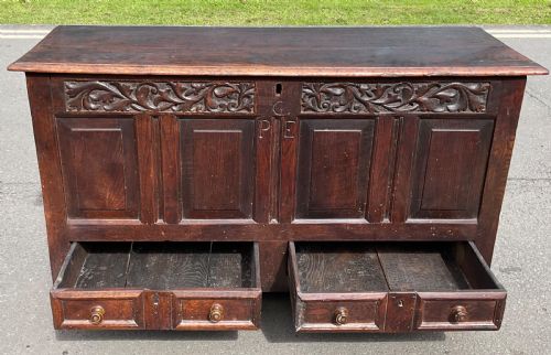 GEORGIAN LARGE OAK MULE CHEST - ADDITIONAL PHOTO 8