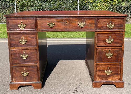 GEORGIAN SMALL MAHOGANY PARTNERS DESK - ADDITIONAL PHOTO 1