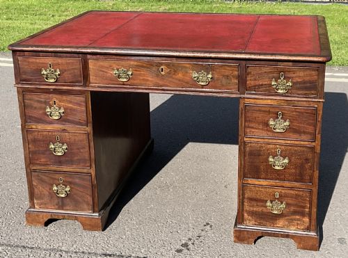 GEORGIAN SMALL MAHOGANY PARTNERS DESK - ADDITIONAL PHOTO 4
