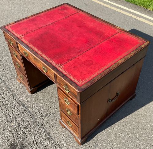 GEORGIAN SMALL MAHOGANY PARTNERS DESK - ADDITIONAL PHOTO 6