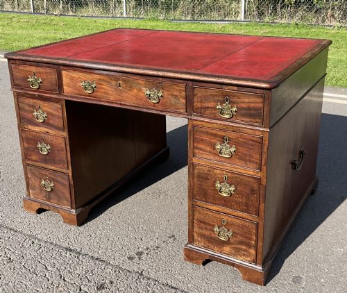 GEORGIAN SMALL MAHOGANY PARTNERS DESK - ADDITIONAL PHOTO 8