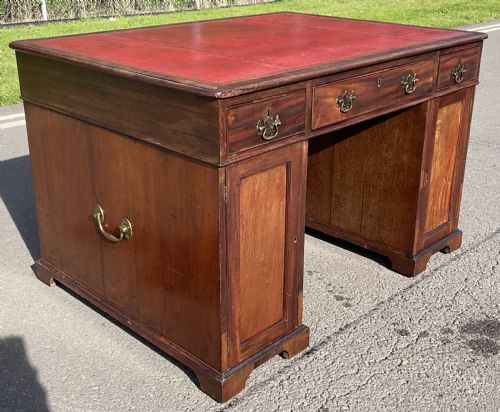 GEORGIAN SMALL MAHOGANY PARTNERS DESK - ADDITIONAL PHOTO 17