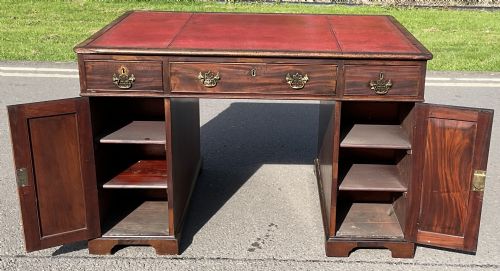 GEORGIAN SMALL MAHOGANY PARTNERS DESK - ADDITIONAL PHOTO 20