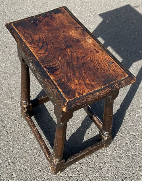 ANTIQUE OAK JOINT STOOL - ADDITIONAL PHOTO 1
