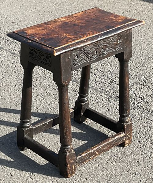 ANTIQUE OAK JOINT STOOL - ADDITIONAL PHOTO 4