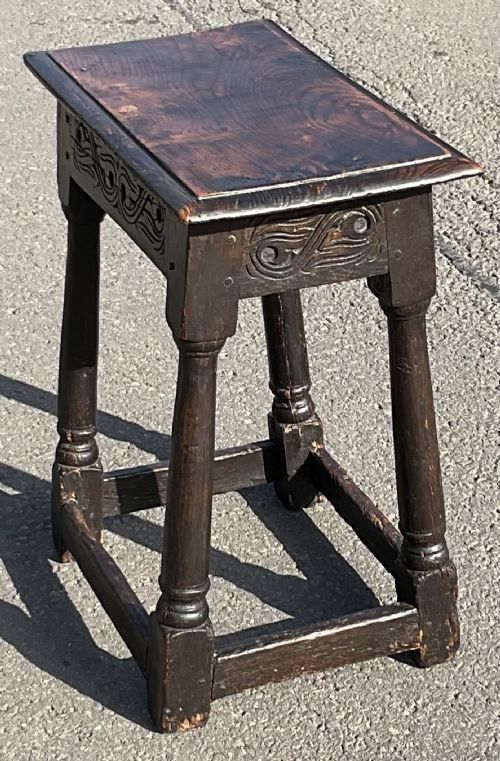 ANTIQUE OAK JOINT STOOL - ADDITIONAL PHOTO 5