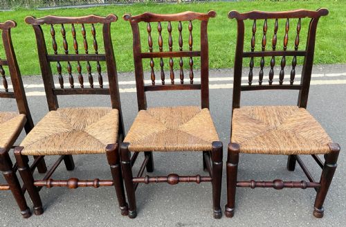 SIX GEORGIAN ELM SPINDLEBACK CHAIRS - ADDITIONAL PHOTO 4