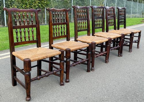SIX GEORGIAN ELM SPINDLEBACK CHAIRS - ADDITIONAL PHOTO 6