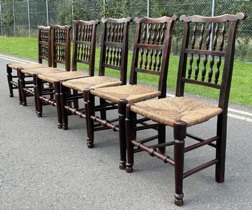 SIX GEORGIAN ELM SPINDLEBACK CHAIRS - ADDITIONAL PHOTO 7