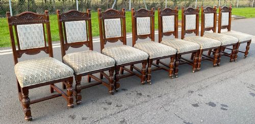SET OF EIGHT EDWARDIAN OAK DINING CHAIRS - ADDITIONAL PHOTO 2
