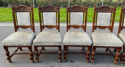 SET OF EIGHT EDWARDIAN OAK DINING CHAIRS - ADDITIONAL PHOTO 3