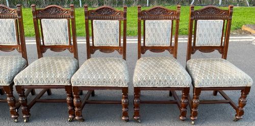 SET OF EIGHT EDWARDIAN OAK DINING CHAIRS - ADDITIONAL PHOTO 4