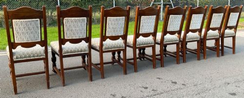 SET OF EIGHT EDWARDIAN OAK DINING CHAIRS - ADDITIONAL PHOTO 5
