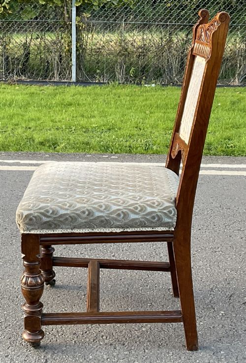 SET OF EIGHT EDWARDIAN OAK DINING CHAIRS - ADDITIONAL PHOTO 6