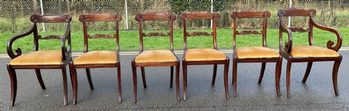 SET OF SIX REGENCY MAHOGANY DINING CHAIRS