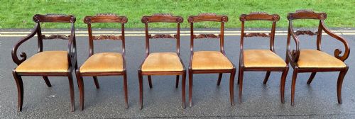 SET OF SIX REGENCY MAHOGANY DINING CHAIRS - ADDITIONAL PHOTO 1