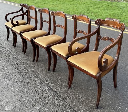 SET OF SIX REGENCY MAHOGANY DINING CHAIRS - ADDITIONAL PHOTO 4