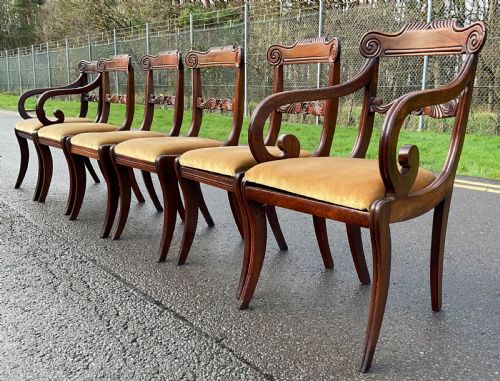 SET OF SIX REGENCY MAHOGANY DINING CHAIRS - ADDITIONAL PHOTO 5