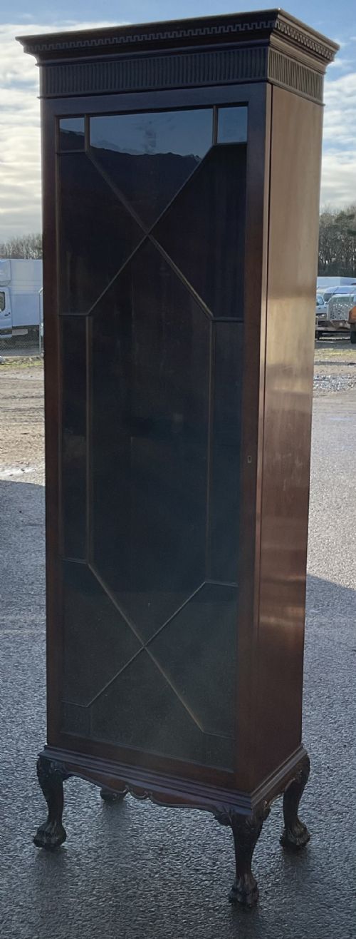 EDWARDIAN TALL NARROW MAHOGANY CABINET - ADDITIONAL PHOTO 2