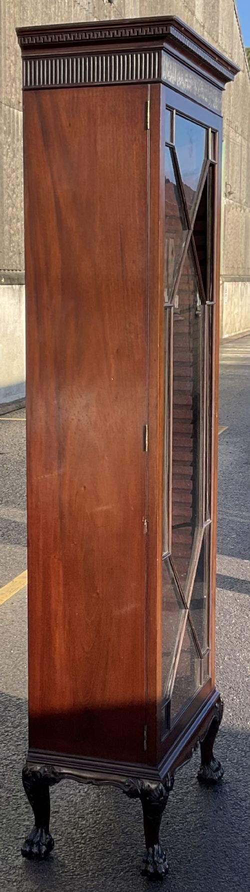 EDWARDIAN TALL NARROW MAHOGANY CABINET - ADDITIONAL PHOTO 3