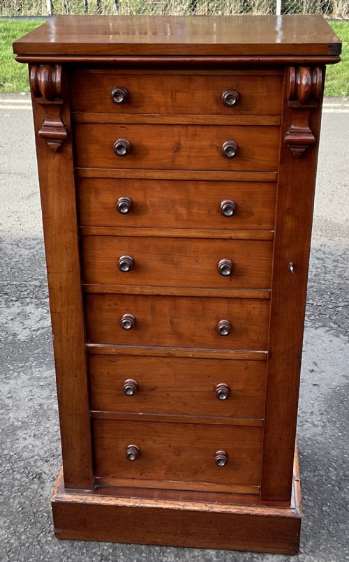 VICTORIAN MAHOGANY WELLINGTON CHEST OF DRAWERS - ADDITIONAL PHOTO 1