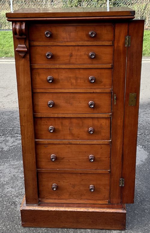 VICTORIAN MAHOGANY WELLINGTON CHEST OF DRAWERS - ADDITIONAL PHOTO 7