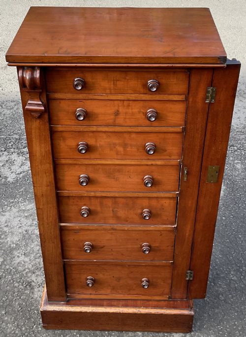 VICTORIAN MAHOGANY WELLINGTON CHEST OF DRAWERS - ADDITIONAL PHOTO 8
