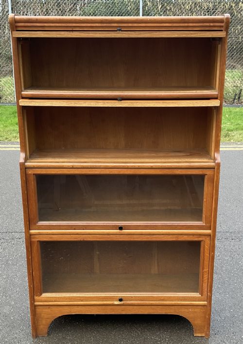 GOLDEN OAK GLAZED STANDING BOOKCASE - ADDITIONAL PHOTO 1