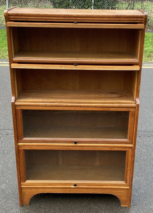 GOLDEN OAK GLAZED STANDING BOOKCASE - ADDITIONAL PHOTO 4