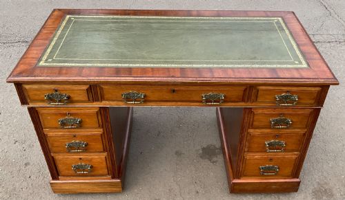 Edwardian Walnut Kneehole Writing Desk