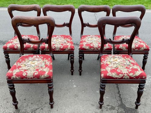 VICTORIAN SET OF SIX MAHOGANY DINING CHAIRS - ADDITIONAL PHOTO 1