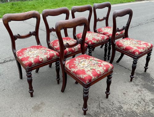 VICTORIAN SET OF SIX MAHOGANY DINING CHAIRS - ADDITIONAL PHOTO 2