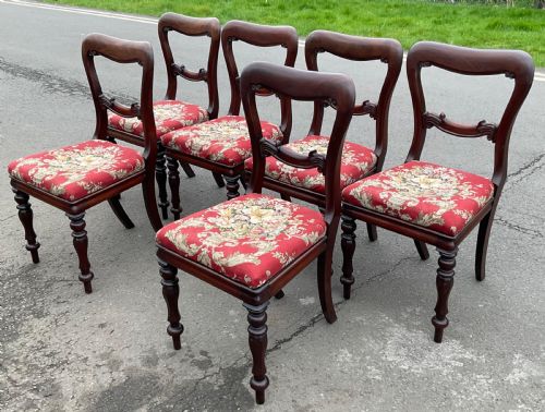 VICTORIAN SET OF SIX MAHOGANY DINING CHAIRS - ADDITIONAL PHOTO 3