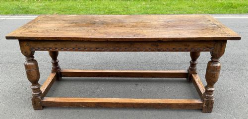 Oak Plank Top Refectory Dining Table
