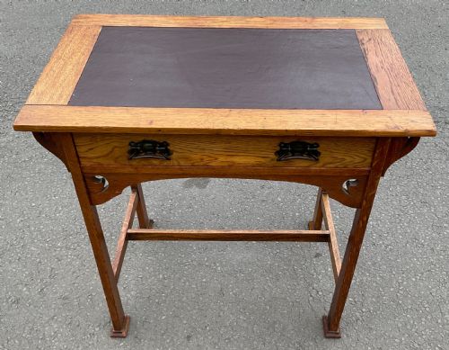 ART NOUVEAU OAK WRITING TABLE - ADDITIONAL PHOTO 1