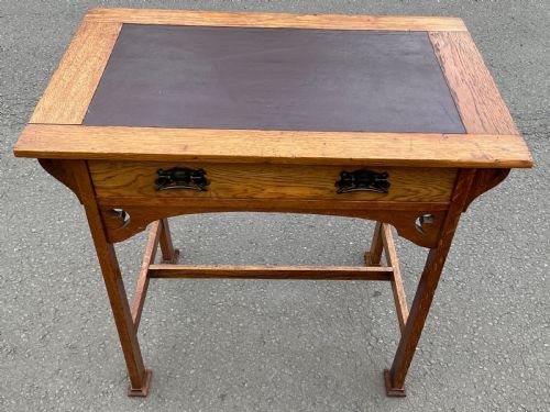 ART NOUVEAU OAK WRITING TABLE - ADDITIONAL PHOTO 3