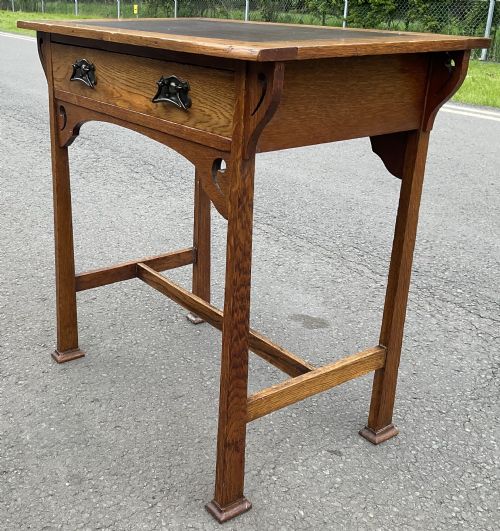ART NOUVEAU OAK WRITING TABLE - ADDITIONAL PHOTO 4