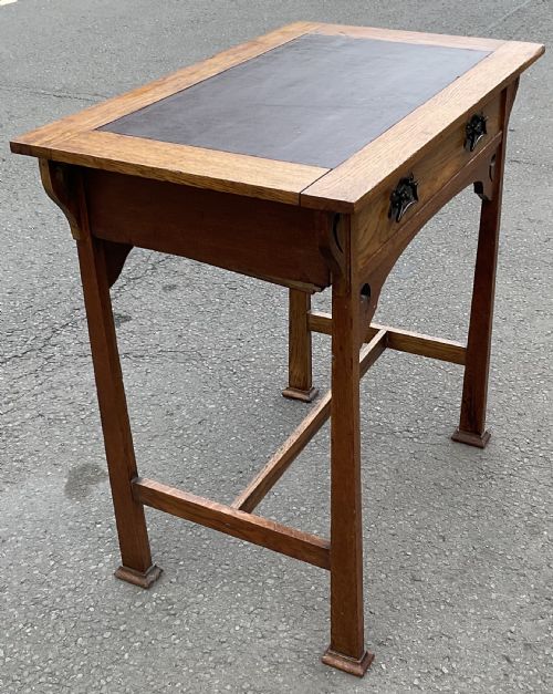 ART NOUVEAU OAK WRITING TABLE - ADDITIONAL PHOTO 5