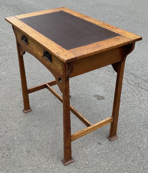 ART NOUVEAU OAK WRITING TABLE - ADDITIONAL PHOTO 6