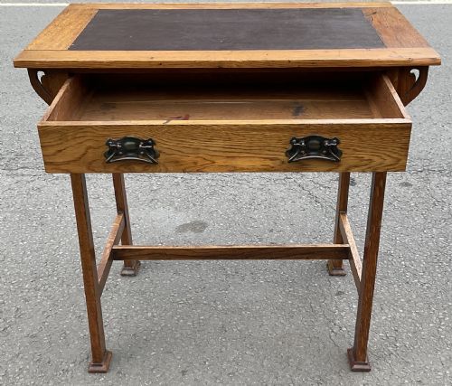 ART NOUVEAU OAK WRITING TABLE - ADDITIONAL PHOTO 7