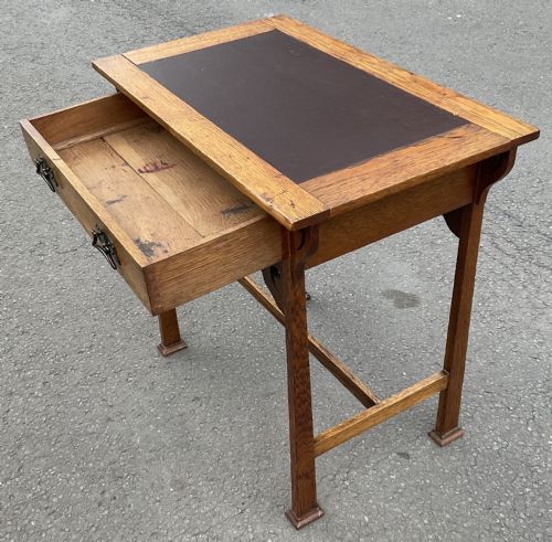 ART NOUVEAU OAK WRITING TABLE - ADDITIONAL PHOTO 8