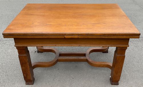 ARTS CRAFT OAK EXTENDING DINING TABLE - ADDITIONAL PHOTO 1