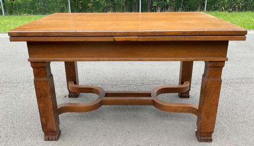 ARTS CRAFT OAK EXTENDING DINING TABLE - ADDITIONAL PHOTO 2