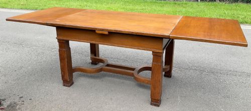 ARTS CRAFT OAK EXTENDING DINING TABLE - ADDITIONAL PHOTO 3