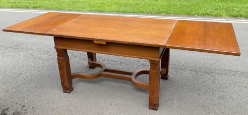 ARTS CRAFT OAK EXTENDING DINING TABLE - ADDITIONAL PHOTO 4