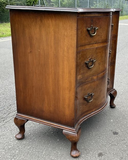 WALNUT SERPENTINE CHEST OF DRAWERS - ADDITIONAL PHOTO 3