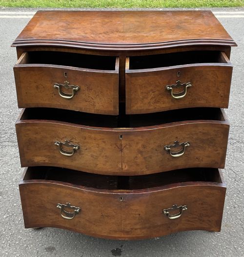 WALNUT SERPENTINE CHEST OF DRAWERS - ADDITIONAL PHOTO 7