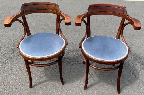 PAIR BENTWOOD ARMCHAIRS