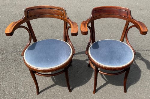 PAIR BENTWOOD ARMCHAIRS - ADDITIONAL PHOTO 3