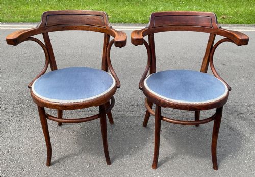 PAIR BENTWOOD ARMCHAIRS - ADDITIONAL PHOTO 5